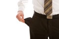 Business man with empty pockets Royalty Free Stock Photo