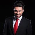 Business man with evil smile Royalty Free Stock Photo