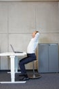 Healthy lifestyle in office work - stretching at desk