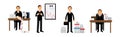 Business Man Fail Suffering Loss and Being In Debt Vector Set