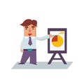 Business Man with Flip Chart Cartoon Character