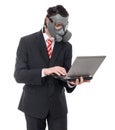 Business man with gas mask Royalty Free Stock Photo