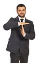 Business man gesture time out Royalty Free Stock Photo