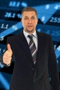 Business man gives thumbs Royalty Free Stock Photo