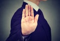 Business man giving stop hand gesture Royalty Free Stock Photo