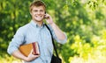 Business man glasses books phone Royalty Free Stock Photo