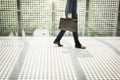 Business Man Going Walking to Work Concept Royalty Free Stock Photo