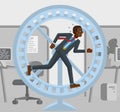 Business Man Hamster Wheel Stress Running Concept Royalty Free Stock Photo