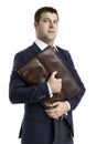 Business man hand holding briefcase Royalty Free Stock Photo