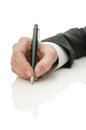 Business man hand holding a pen Royalty Free Stock Photo