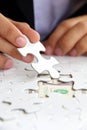 Missing puzzle piece, money concept Royalty Free Stock Photo