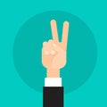 Business Man Hand Peace Victory Sign Gesture Royalty Free Stock Photo