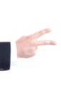 Business man hand showing number two with fingers Royalty Free Stock Photo