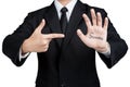 Business man hand success isolated