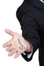 Business man hand success isolated
