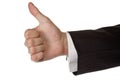 Business man hand thumbs up