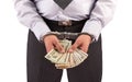 Business man in handcuffs arrested for bribe Royalty Free Stock Photo