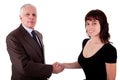 Business man handshake a business woman Royalty Free Stock Photo