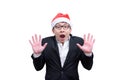 Business man has shocking and surprised with Christmas festival