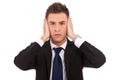 Business man in the Hear no evil pose Royalty Free Stock Photo