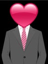 Business man with heart head Royalty Free Stock Photo