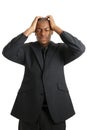Business man with his hands on head due to failure Royalty Free Stock Photo