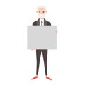 Business man hold banner vector