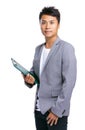 Business man hold clipboard Royalty Free Stock Photo