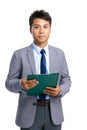 Business man hold clipboard Royalty Free Stock Photo
