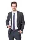 Business man hold with clipboard Royalty Free Stock Photo