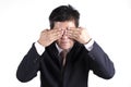 Business man hold hand cover his eyes Royalty Free Stock Photo