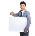 Business man hold with white board Royalty Free Stock Photo