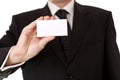Business man holding blank businesscard Royalty Free Stock Photo