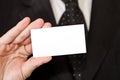 Business man holding blank businesscard Royalty Free Stock Photo