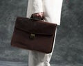 Business man holding briefcase Royalty Free Stock Photo
