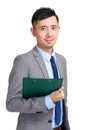 Business man holding clipboard Royalty Free Stock Photo