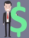 Business Man Holding a Dollar Sign Royalty Free Stock Photo