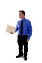 Business man holding file folder Royalty Free Stock Photo