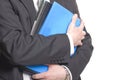 Business man holding files and folders Royalty Free Stock Photo