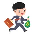 Business man Holding Money Bag Royalty Free Stock Photo