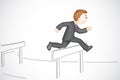 Business Man in Hurdle Race Royalty Free Stock Photo