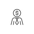 Business man idea line icon Royalty Free Stock Photo