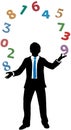 Business man juggling financial number crunching Royalty Free Stock Photo