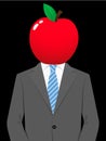 Business man with juicy apple head