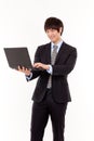 Business man and laptop. Royalty Free Stock Photo