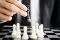 business man leader of a successful business holding the chess Royalty Free Stock Photo