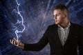 Business Man And Lightning Royalty Free Stock Photo
