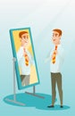 Business man looking himself in the mirror. Royalty Free Stock Photo