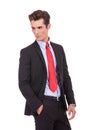 Business man looking at his back Royalty Free Stock Photo