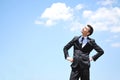 Business man looking up